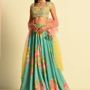 Neha Chopra Tandon  Blue Printed Lehenga Set
